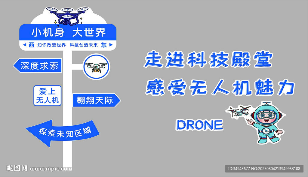 無人機文化墻教室布置裝飾少兒
