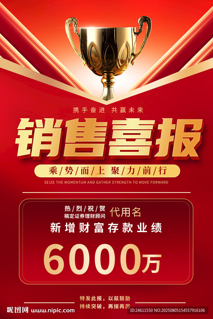 銷售喜報宣傳海報