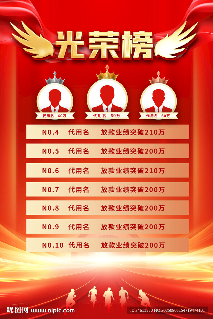 銷售光榮榜海報(bào)
