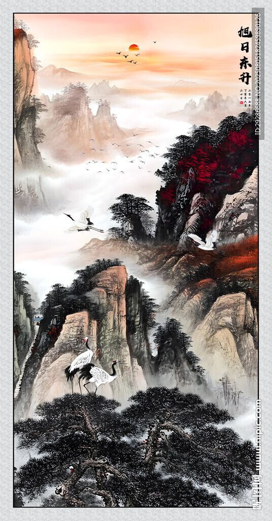 旭日東升玄關(guān)畫