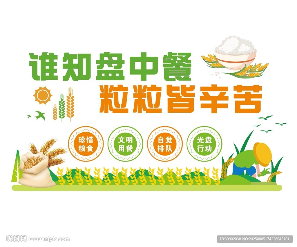 珍惜糧食宣傳海報