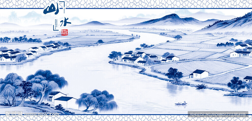 水墨江南山水風(fēng)景圖