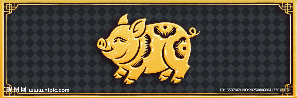 金色小豬圖案