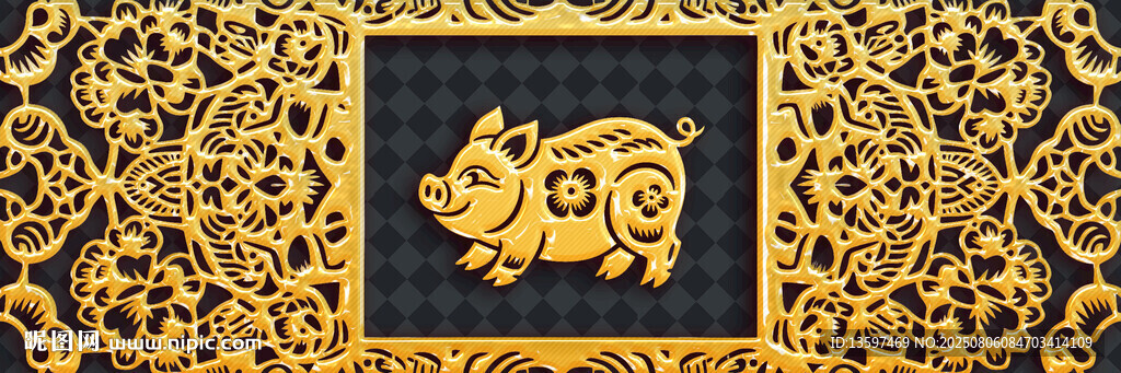 金色中式龍紋裝飾圖案