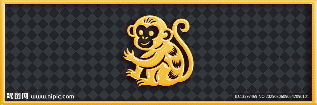 金色猴子圖案設(shè)計(jì)