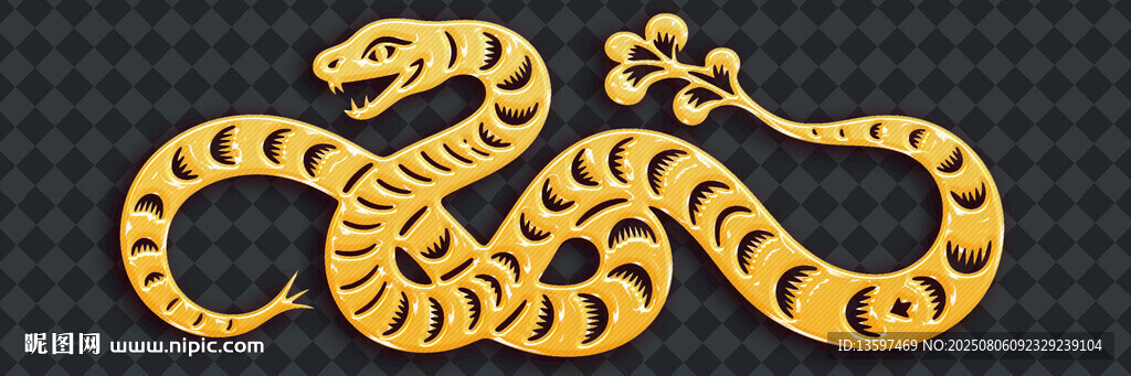 金色盤繞蛇形藝術(shù)圖案