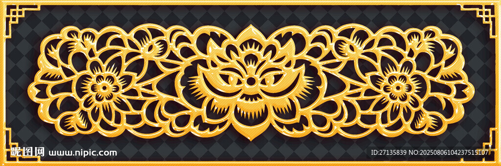 金色雕花裝飾圖案