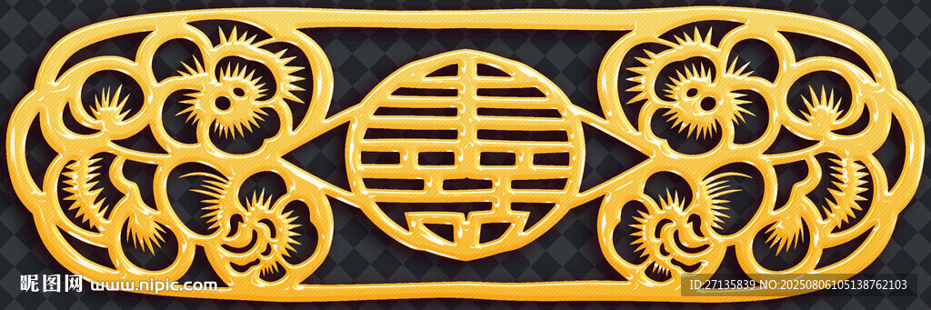 中式傳統(tǒng)福字雕花圖案