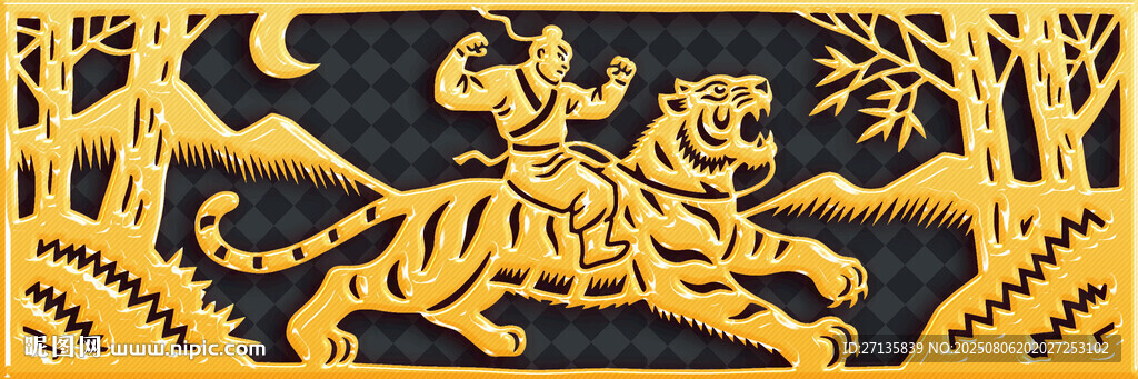 金色虎紋精美圖案