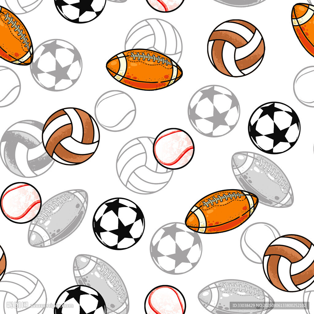 多彩球類圖案背景