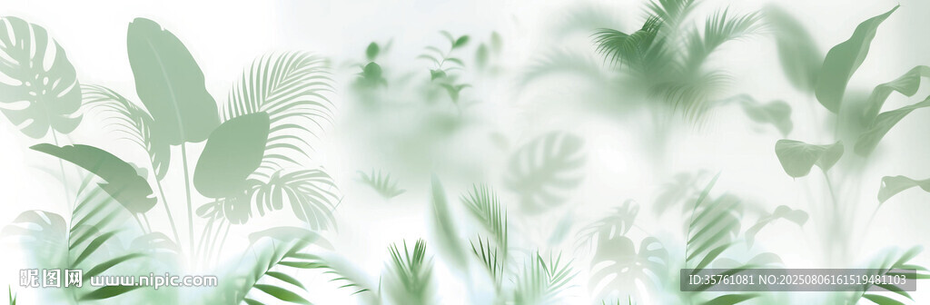 霧氣磨砂膜效果綠植貼圖