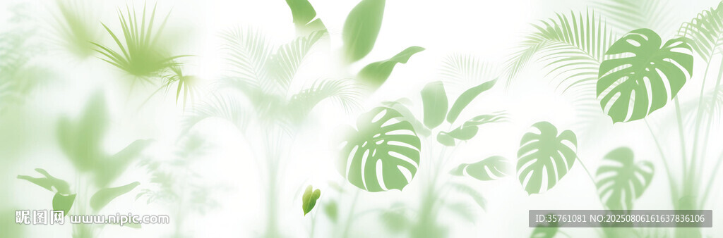 霧氣磨砂膜效果綠植貼圖