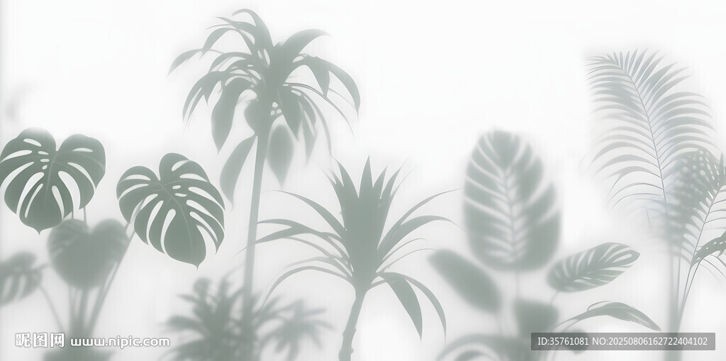 霧氣磨砂膜效果綠植貼圖
