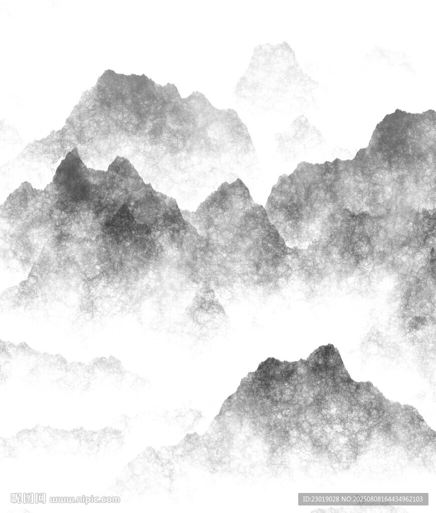 水墨山巒意境圖