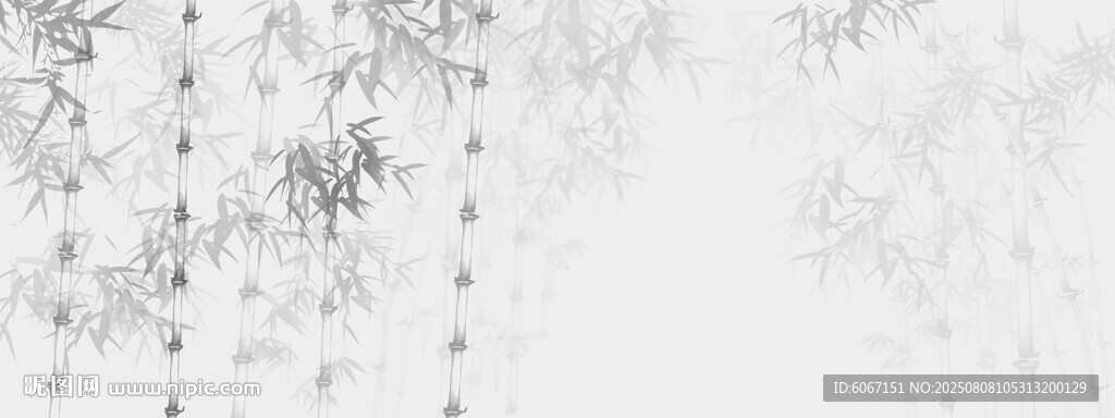 新中式水墨國畫竹子背景墻
