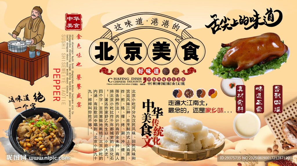 北京美食背景墻