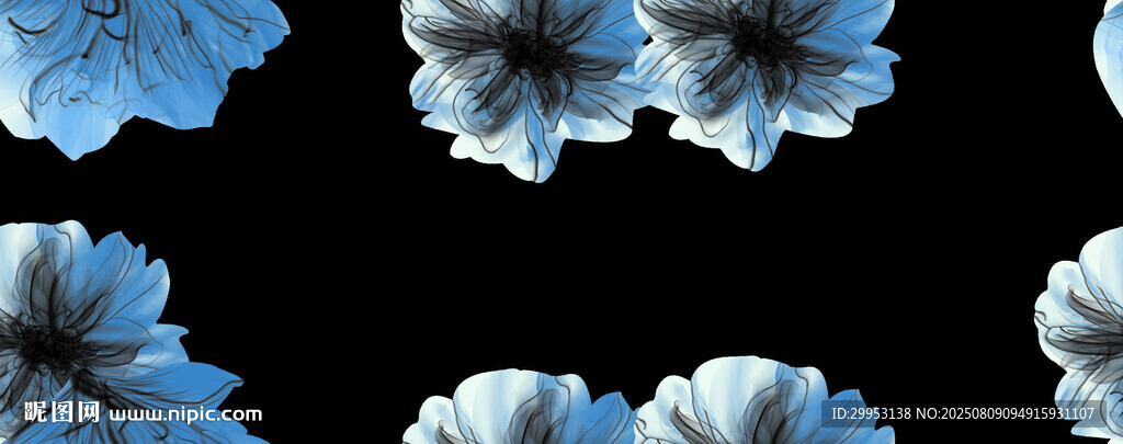 藍(lán)白花朵圖案背景