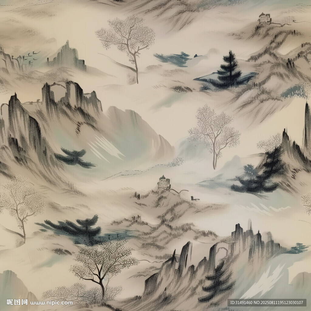 水墨山水意境圖