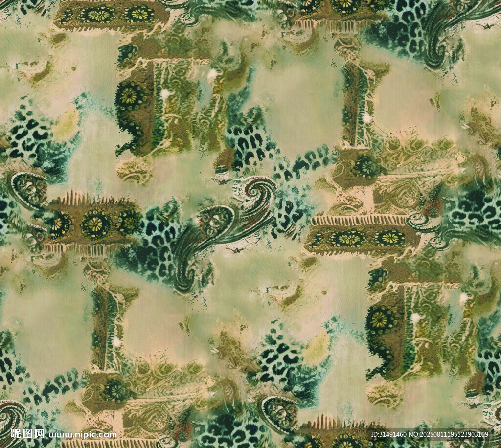 復(fù)古風(fēng)幾何植物圖案紋理