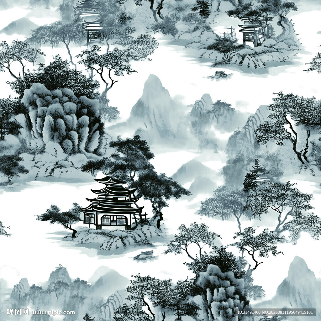 水墨山水意境圖