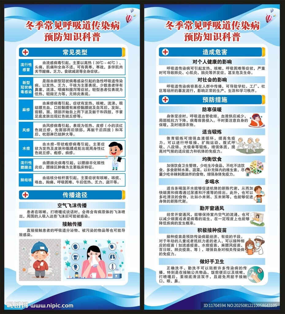 預(yù)防冬季傳染病知識(shí)展架