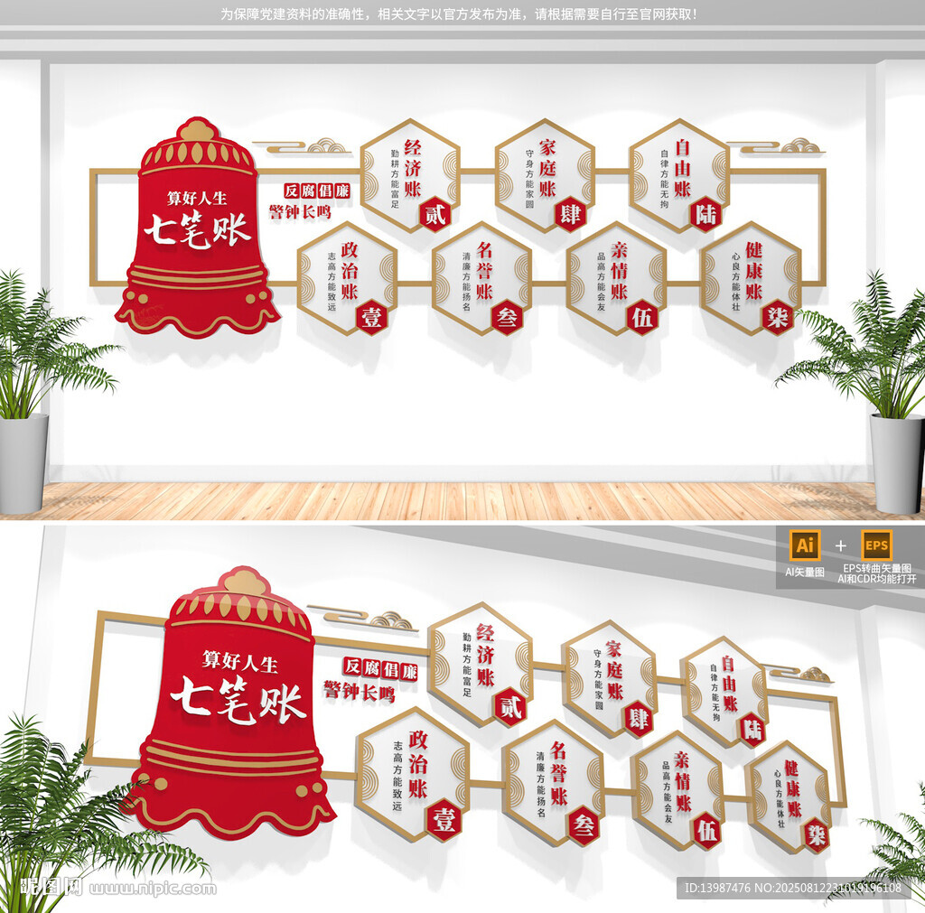 算好人生七筆賬廉政文化墻