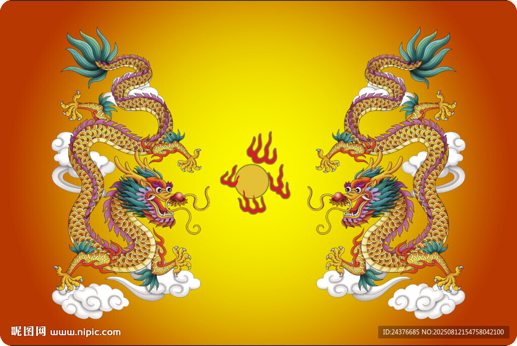 雙龍戲珠中式傳統(tǒng)圖案