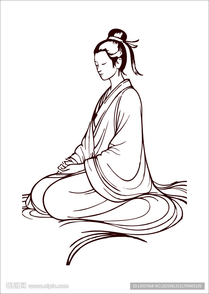 古風(fēng)女子靜坐側(cè)影