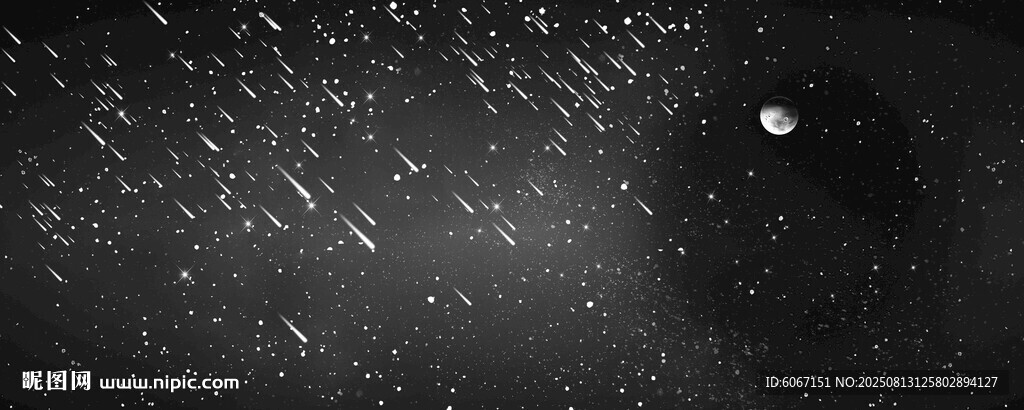 黑色流星雨星空背景墻