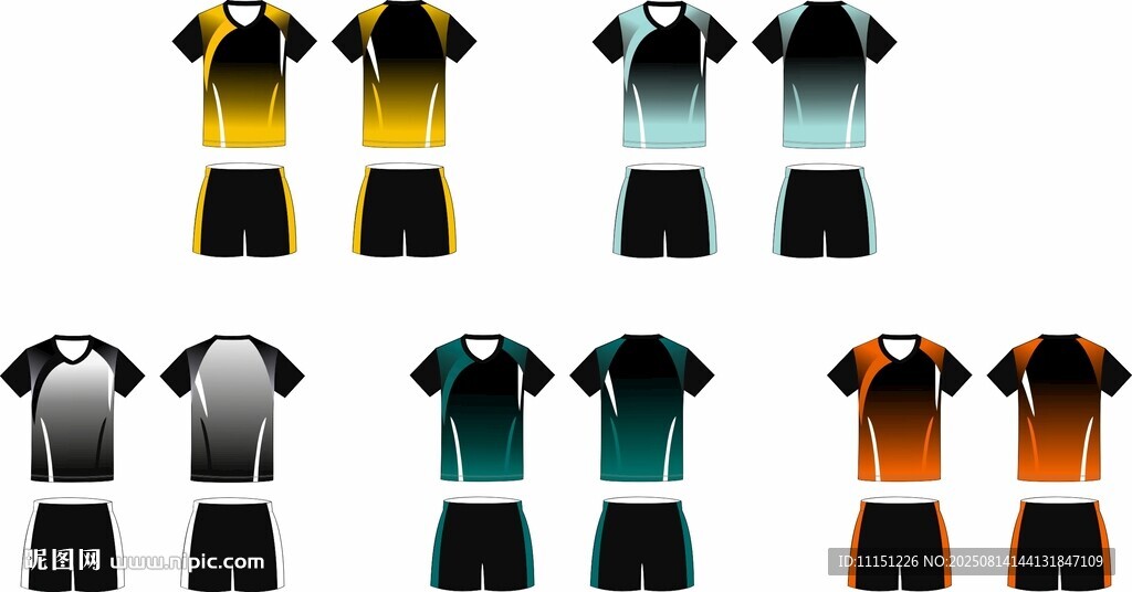 足球服排球服運動服裝模板設(shè)計