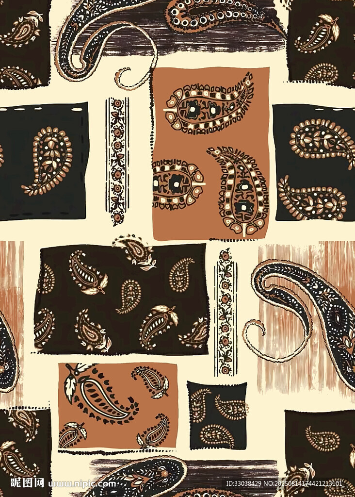 復(fù)古佩斯利圖案紋理集合