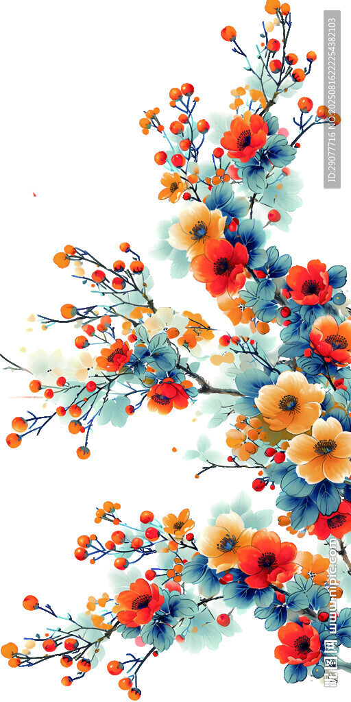 多彩花卉圖案