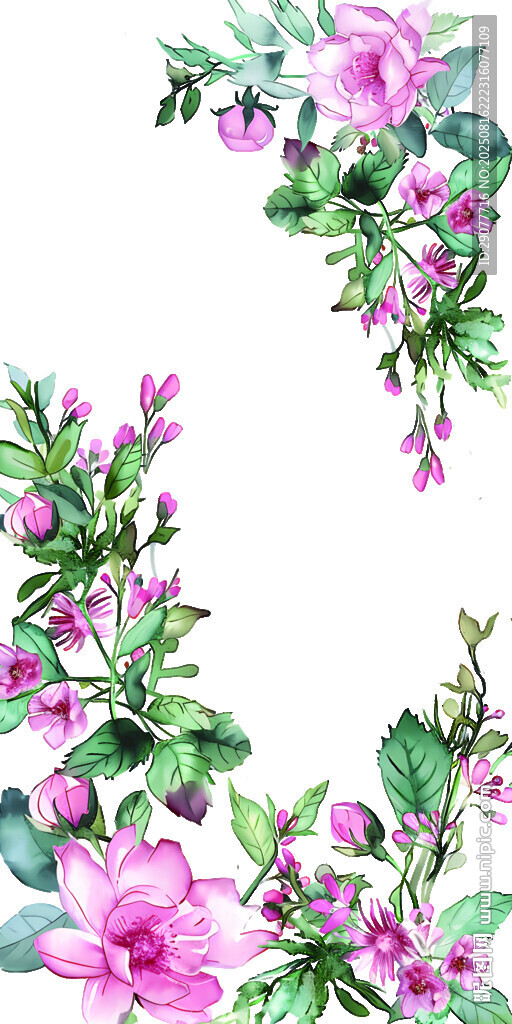 粉色花卉裝飾圖案