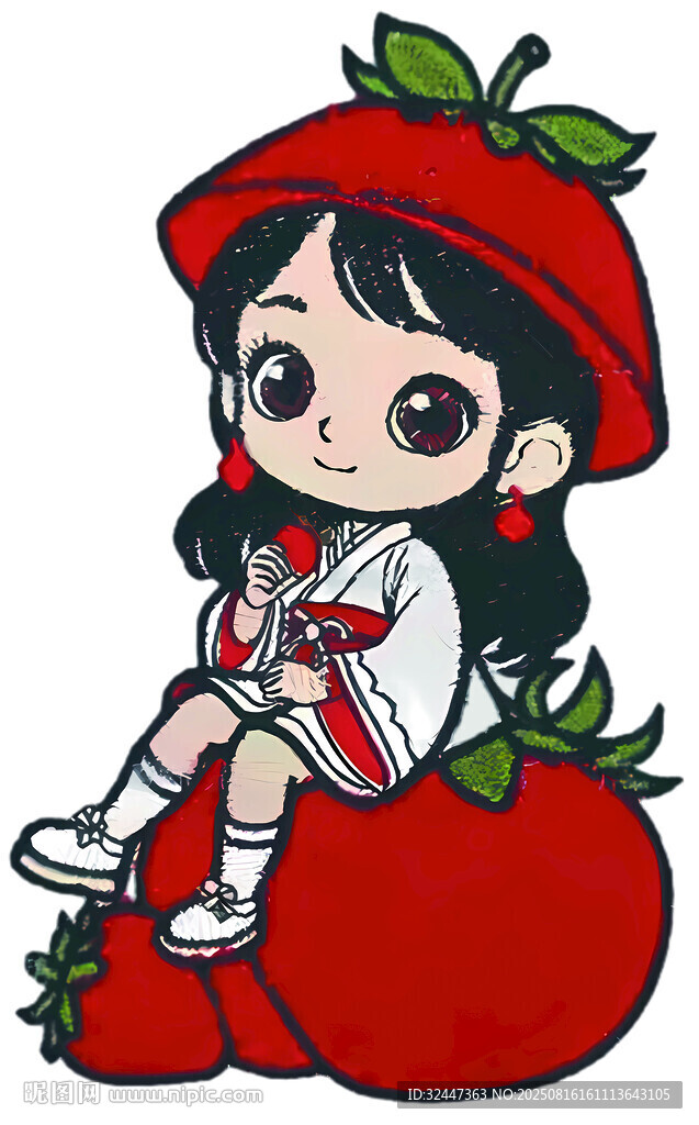 番茄女孩俏皮可愛形象