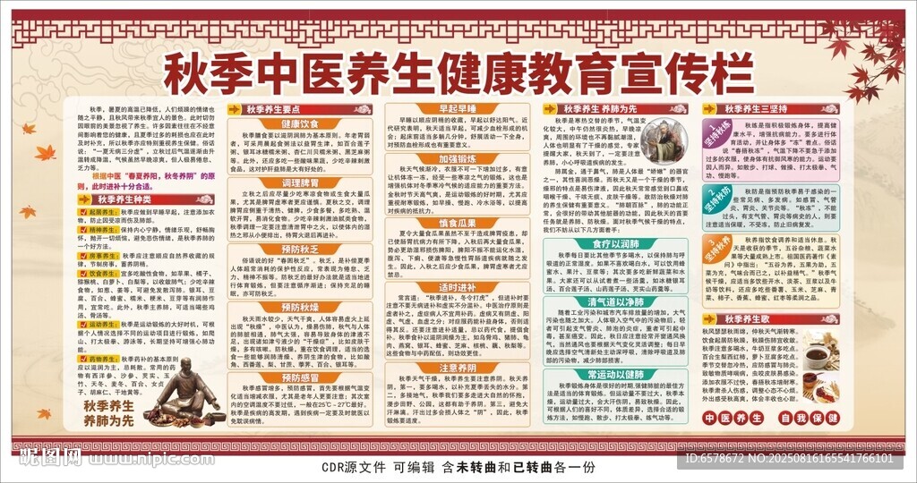 秋季中醫(yī)養(yǎng)生健康教育宣傳欄