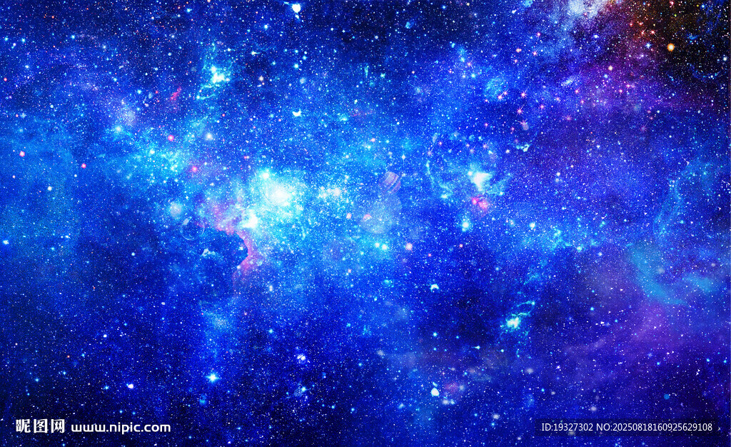 星空辦公室壁畫 藍色星空圖