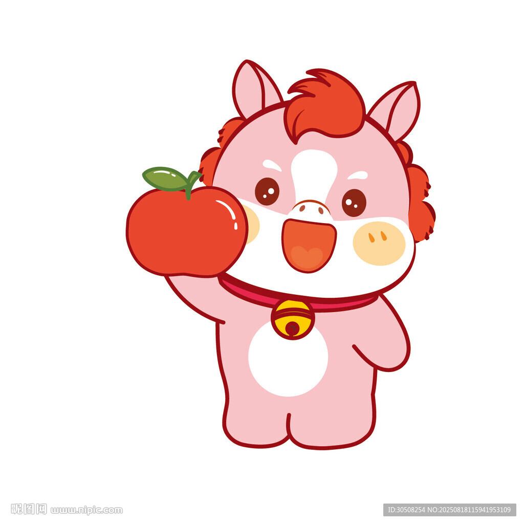 可愛小馬舉蘋果