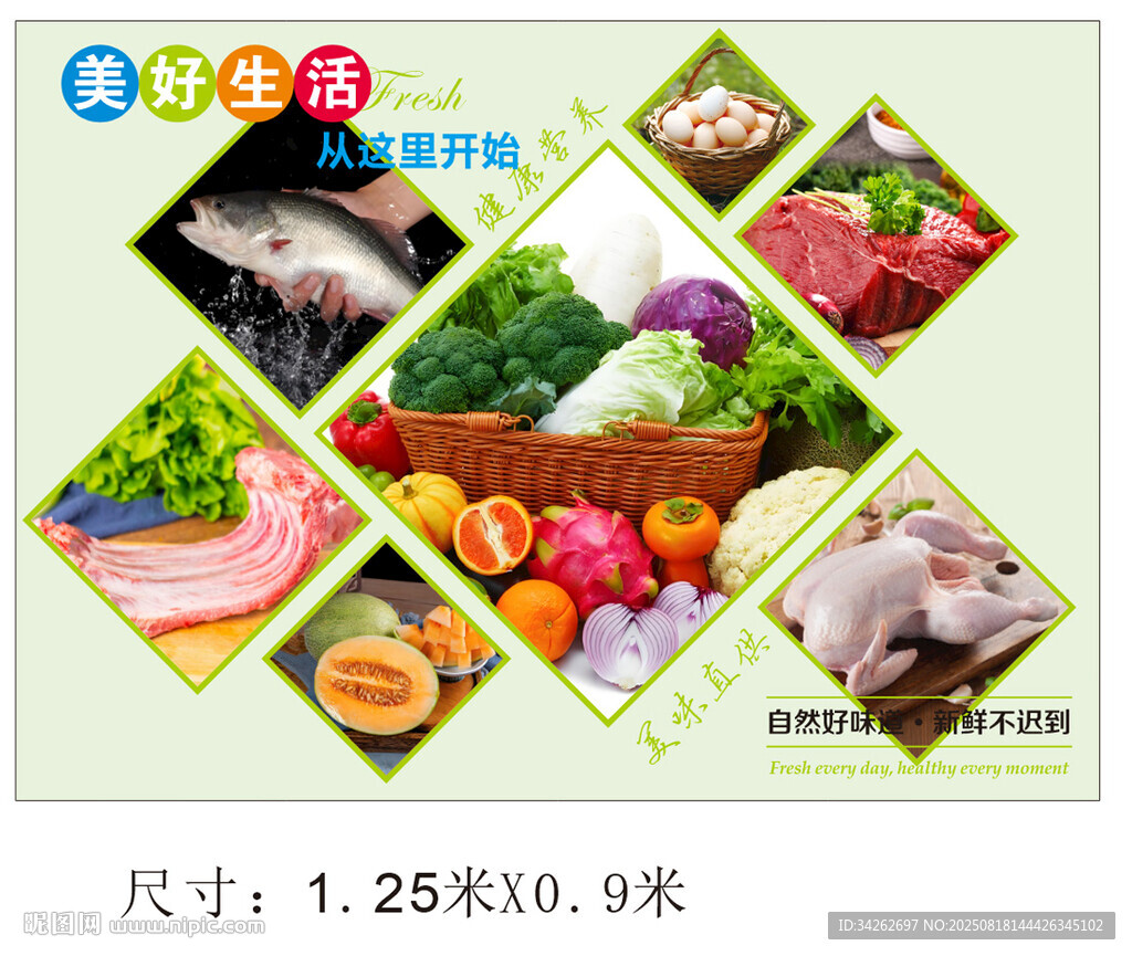 生鮮食材展示海報(bào) 美好生活從這