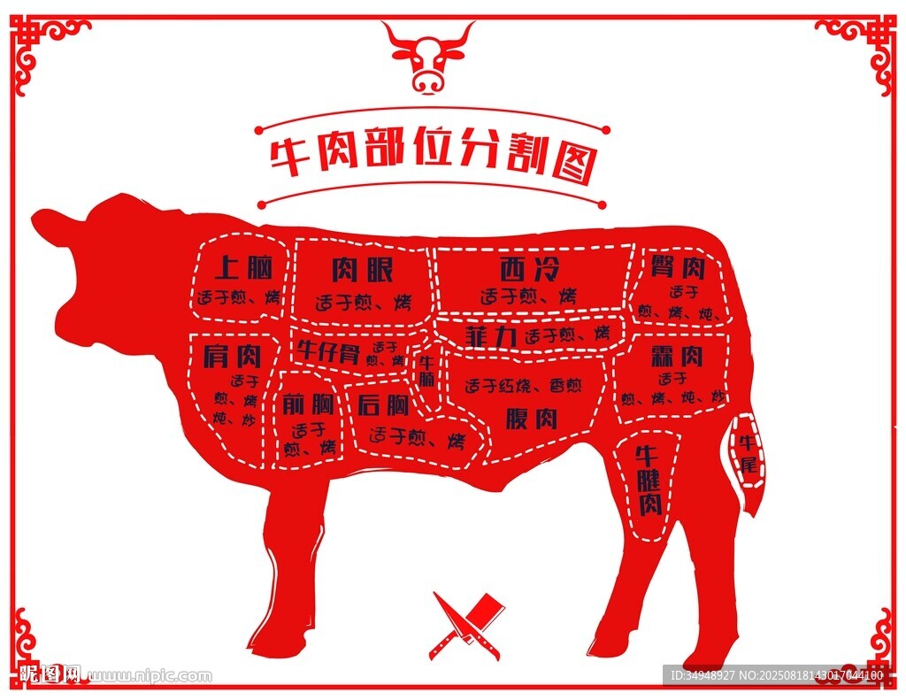牛肉部位精細劃分圖
