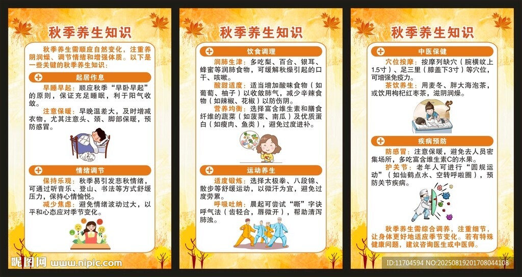 秋季養(yǎng)生知識展板
