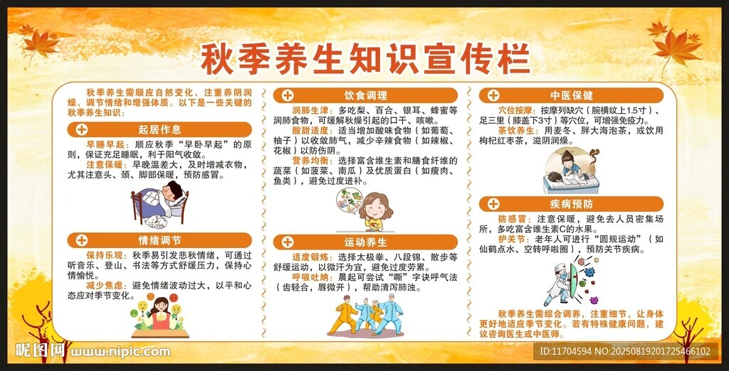 秋季養(yǎng)生知識(shí)宣傳欄