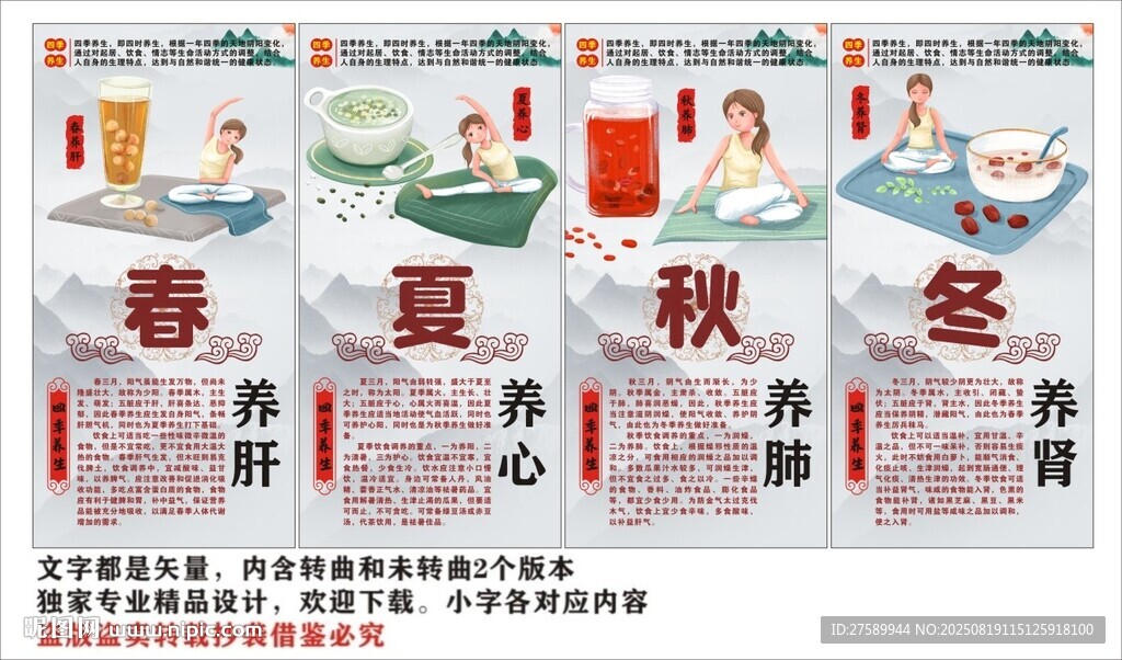 中醫(yī)四季養(yǎng)生海報展板掛畫文化