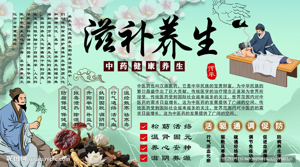 滋補(bǔ)養(yǎng)生背景墻