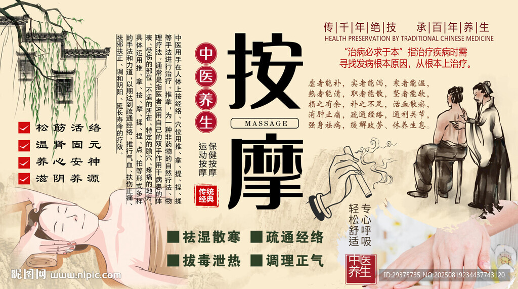 中醫(yī)按摩背景墻