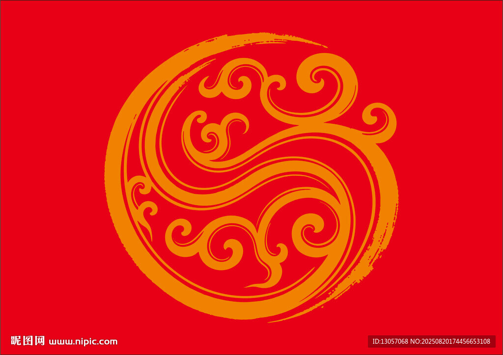 紅色背景上的金色傳統(tǒng)圖案