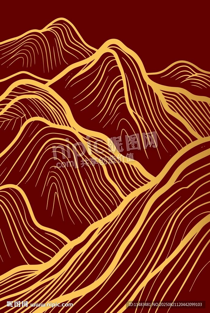 抽象線條山巒山脈背景