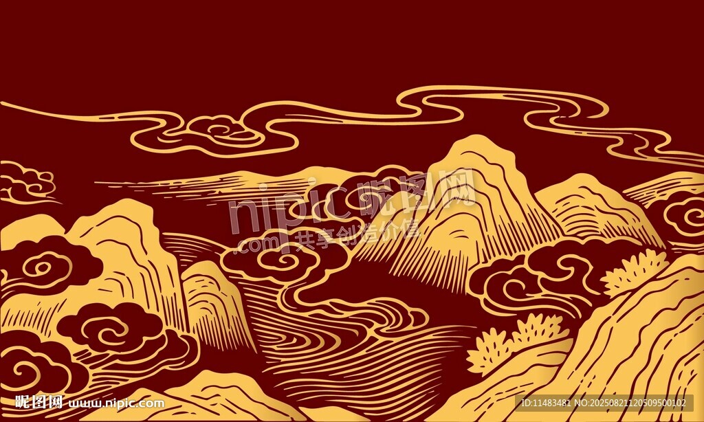 中式山水畫背景