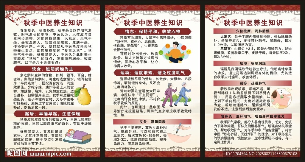中醫(yī)秋季養(yǎng)生知識(shí)展板