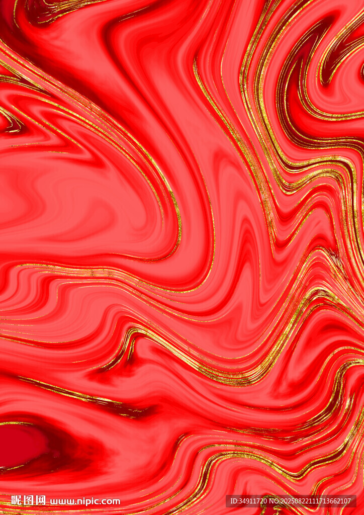 紅色流動紋理抽象背景圖