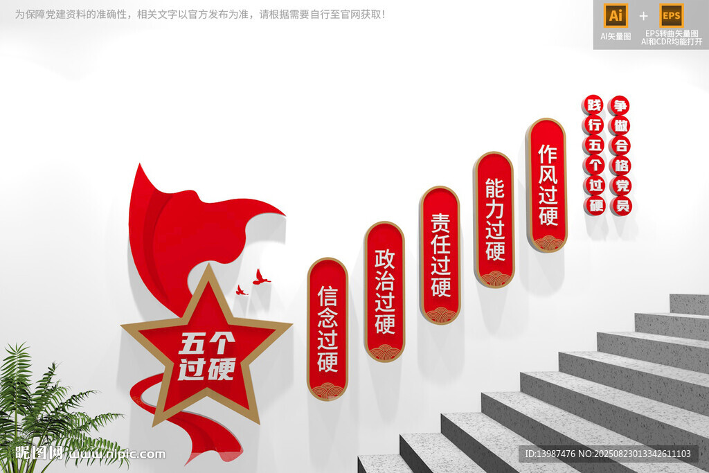 樓梯五個(gè)過硬文化墻
